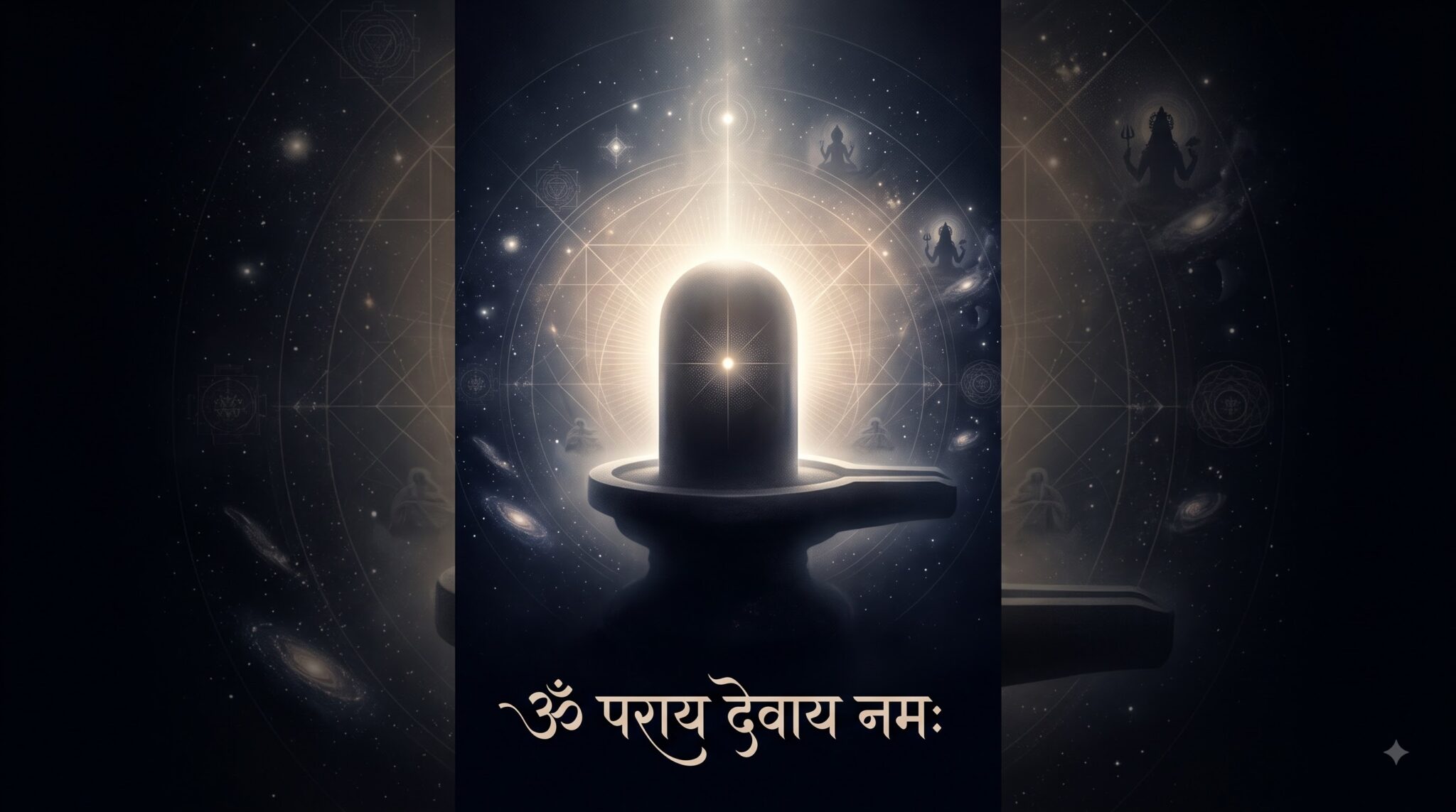 ॐ पराय देवाय नमः — ब्रह्मांडीय प्रकाश से प्रकाशित शिवलिंग