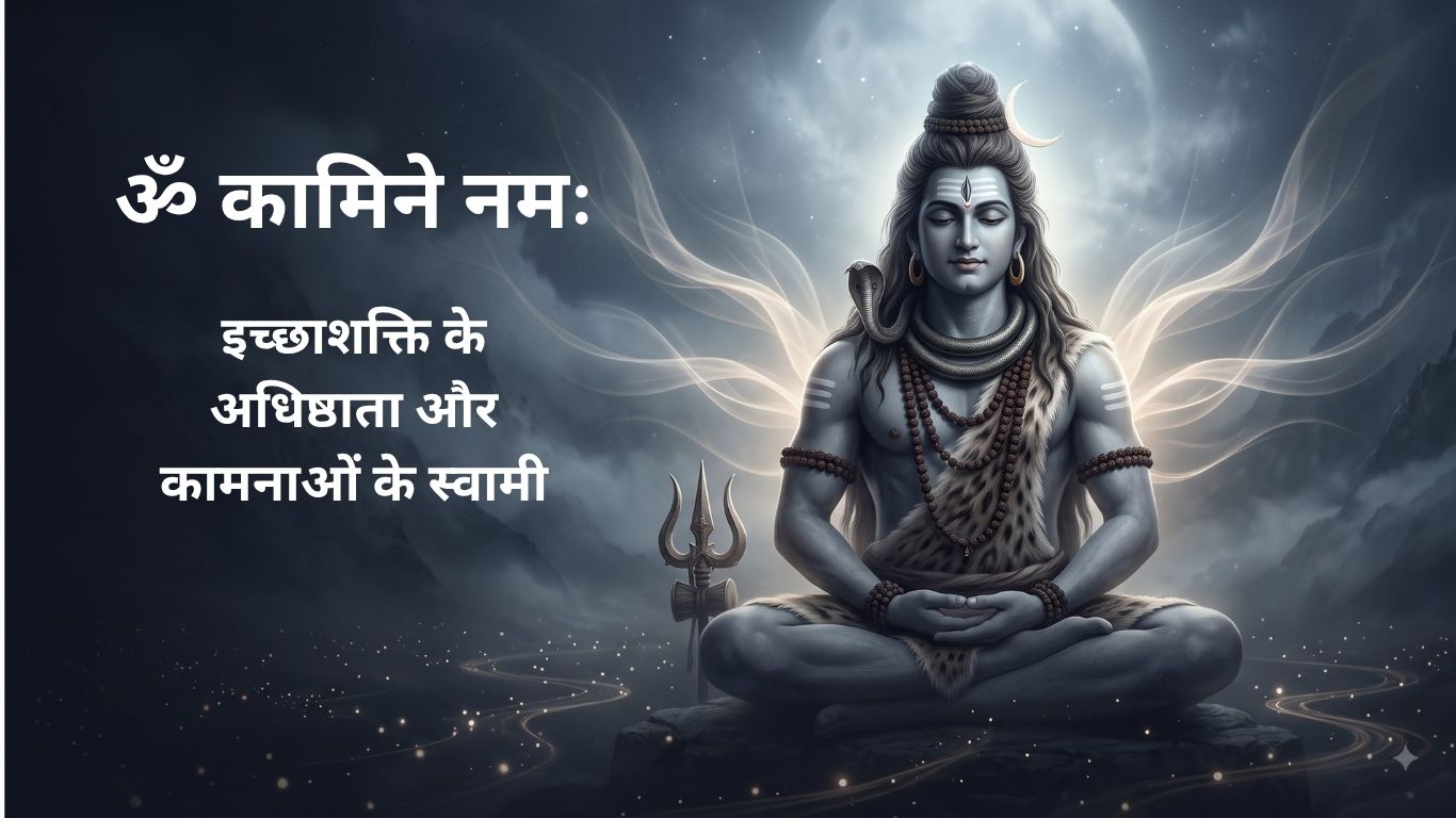 ॐ कामिने नमः — इच्छाशक्ति के अधिष्ठाता और कामनाओं के स्वामी शिव का ध्यानमग्न स्वरूप
