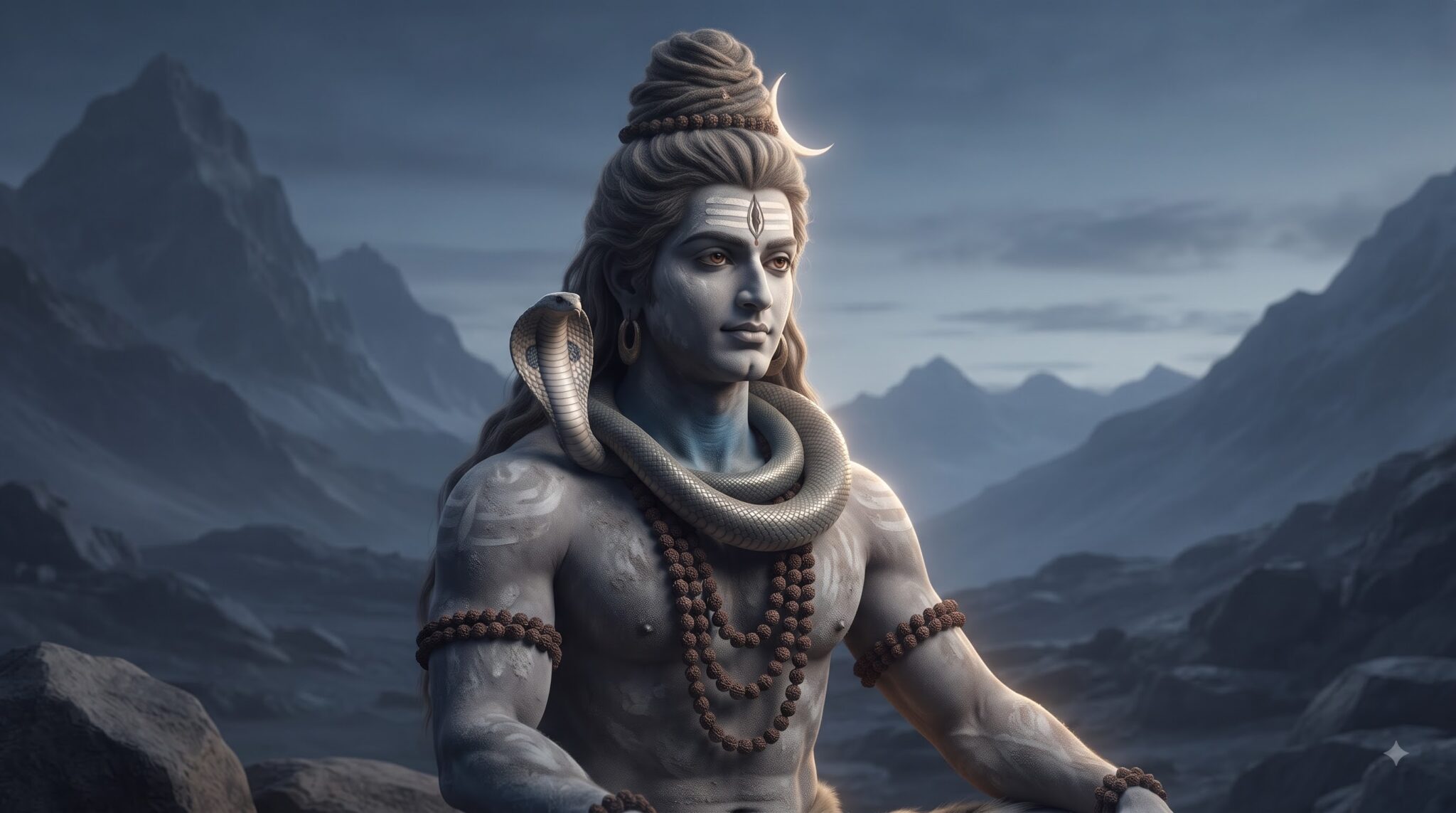 नागहारधृक् स्वरूप में सर्पमाला धारण किए भगवान शिव